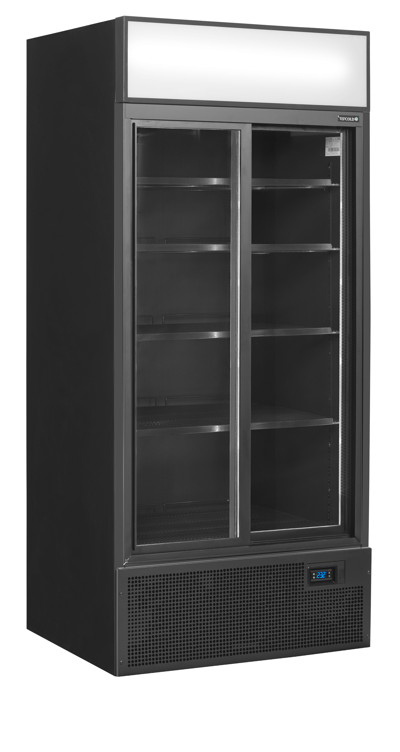 Vitrine Réfrigérée Noire Professionnelle FSC891S Armoire Frigorifique 2 Portes Pour Restauration