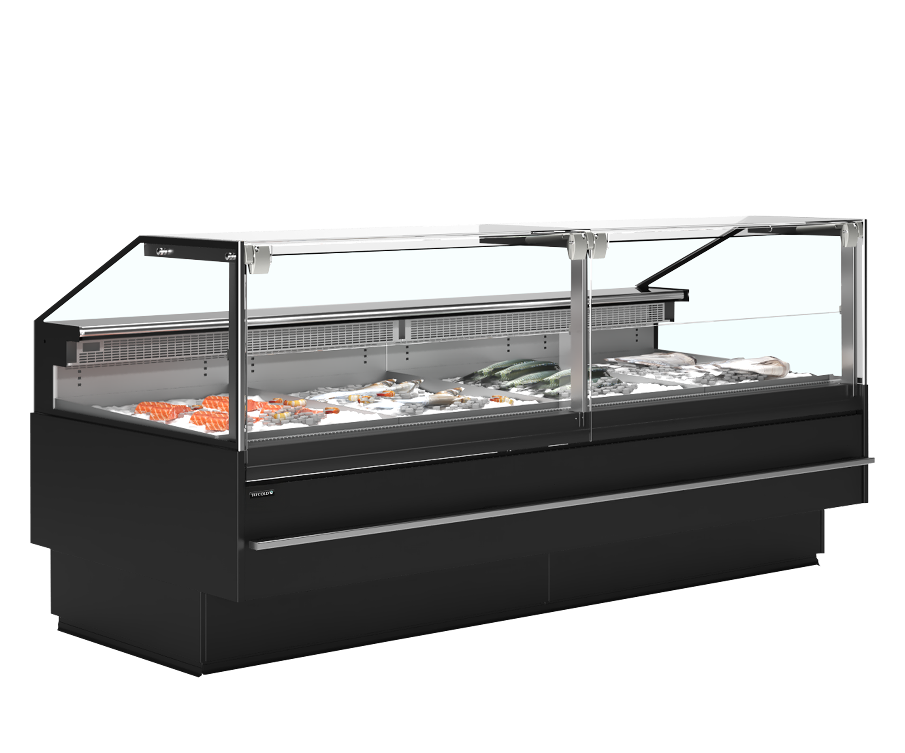 SOCA F25090B Vitrine Réfrigérée Pour Poisson Sur Glace Professionnelle Avec Plateau Inox 50 Mm