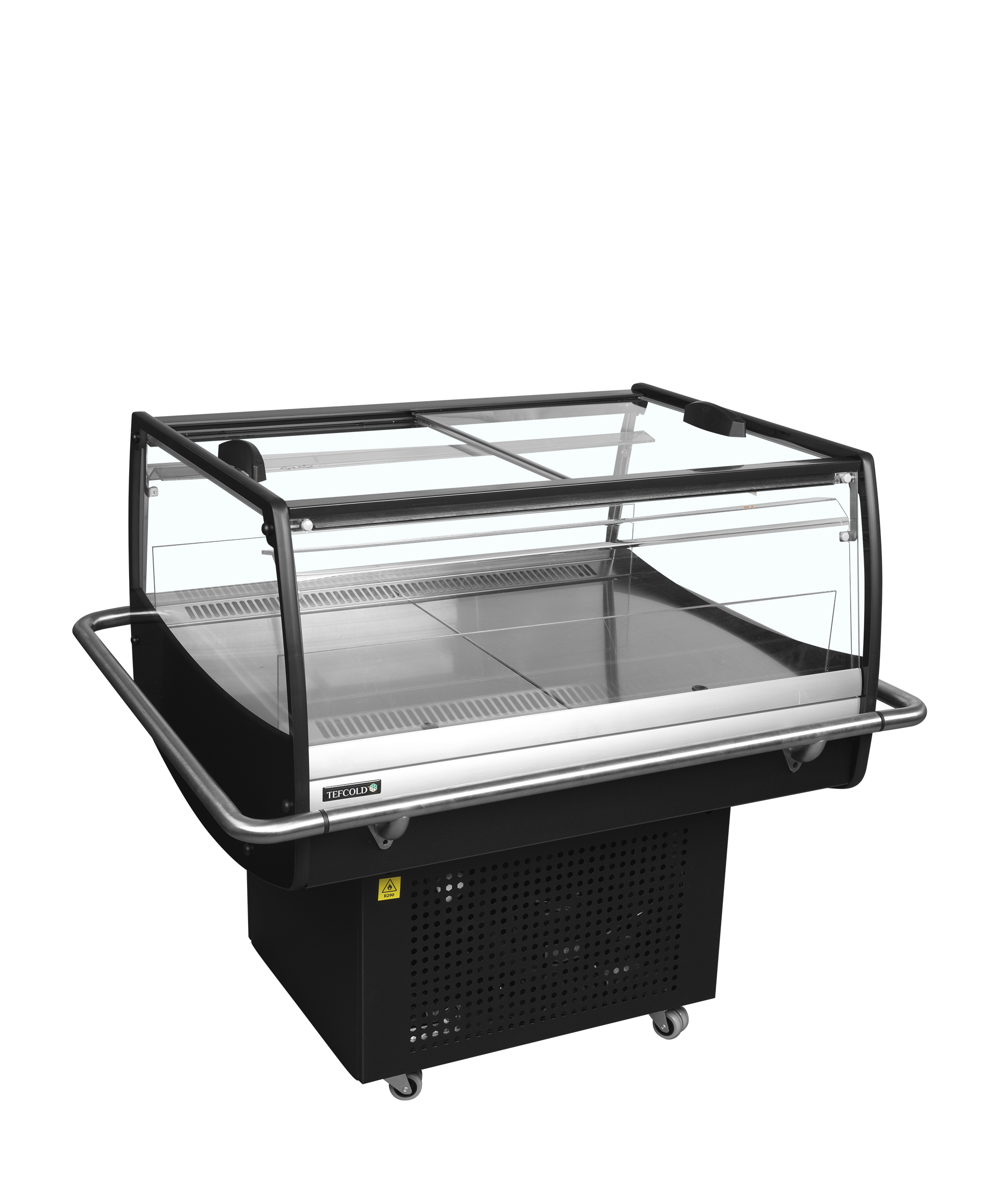 Armoire Frigorifique Noire À Impulsion 2 Portes PDC90SL-2 Avec Plexiglas Quatre Faces Visibilité Produit