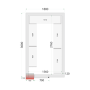 Panneaux Chambre Froide 120 Mm CR 180x300x220 Isolation PU Assemblage Emboîtement Pour Armoire Frigorifique Professionnelle