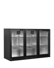 BA Arrière Bar Frigorifique BA31H 2 Portes Aluminium Double Vitrage Tablettes Chromées