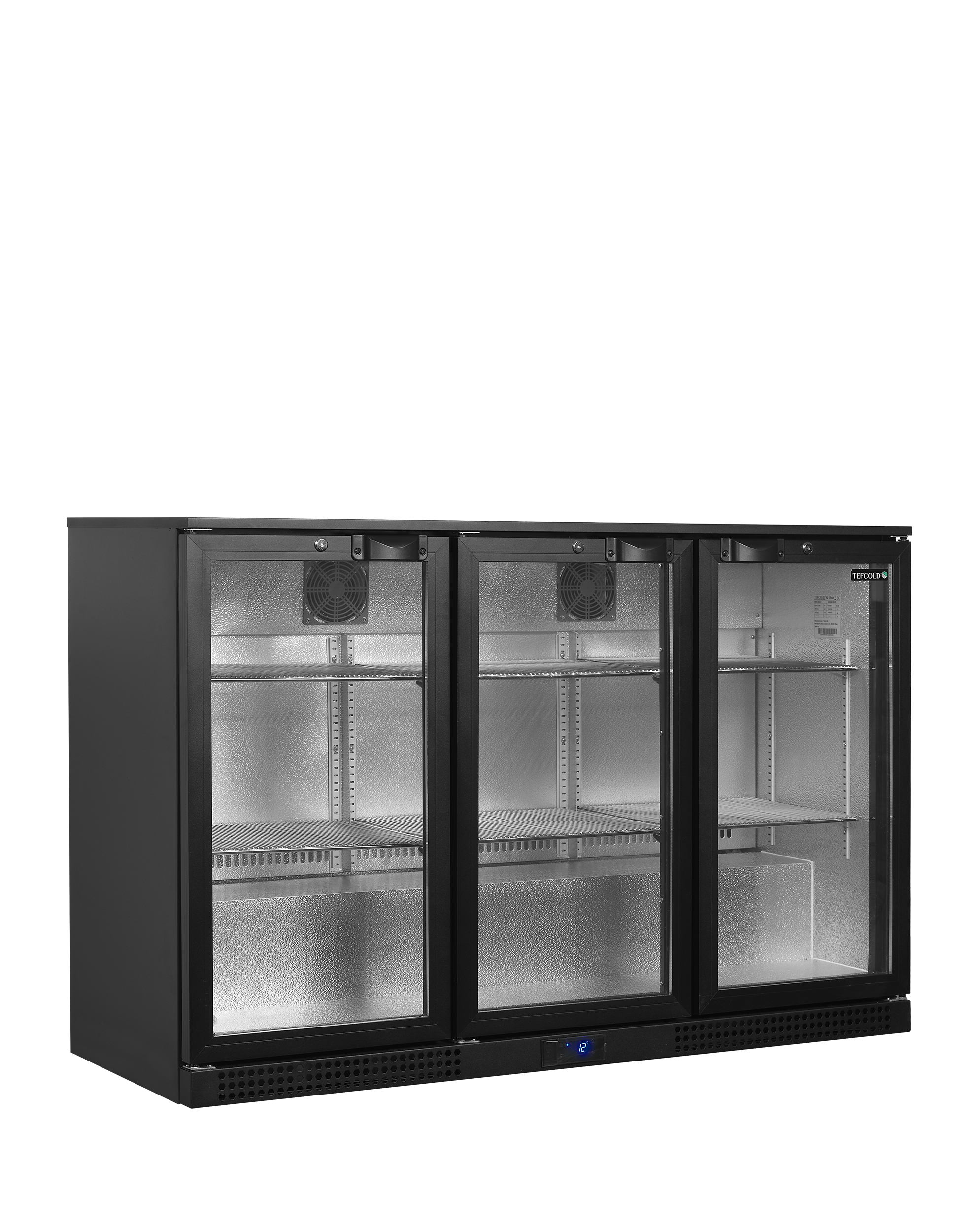 BA Arrière Bar Frigorifique BA31H 2 Portes Aluminium Double Vitrage Tablettes Chromées
