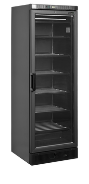 Armoire Frigorifique Négative Avec Porte Vitrée Chauffée UFSC371G Noir Vitrine À Froid Restauration Professionnelle