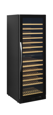 Cave À Vin Professionnelle Sans Cadre TFW400-2F, 2 Portes, Porte Vitrée Sans Bord, Éclairage LED Doux, Étagères Bois