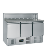 GP93 Comptoir À Pizza GN1/1 Avec Plan De Travail En Granite Professionnel Pour Restauration Et Préparation