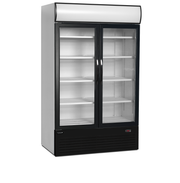 Armoire Frigorifique Vitrine Positive 2 Portes FSC1200H Caisson Lumineux Finition Blanc ou Noir