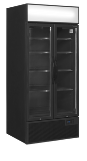 Armoire Frigorifique Positive 2 Portes FSC BLACK FSC891H Noir Avec Caisson Lumineux