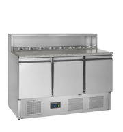 PT930 Comptoir À Pizza GN1/1 En Inox SS304 Avec Plan Granite Froid Et Surface Antiadhésive