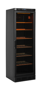 CPV1380E Vitrine Réfrigérée Pour Vin Professionnelle Noir 6 Tablettes Bois Décongélation Automatique