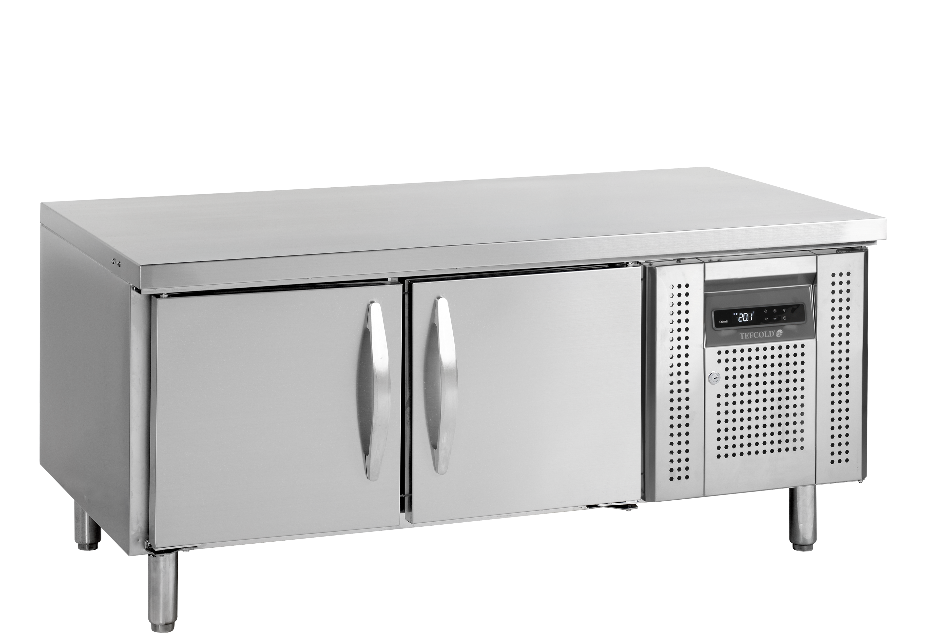 Armoire Frigorifique Sous Comptoir GN1/1 UC5210 Positif Inox SS304 2 Portes Fermeture Automatique