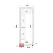 Panneaux Chambre Froide 120 Mm CR 120x300x220 Pour Armoire Frigorifique 2 Portes Positif Négatif