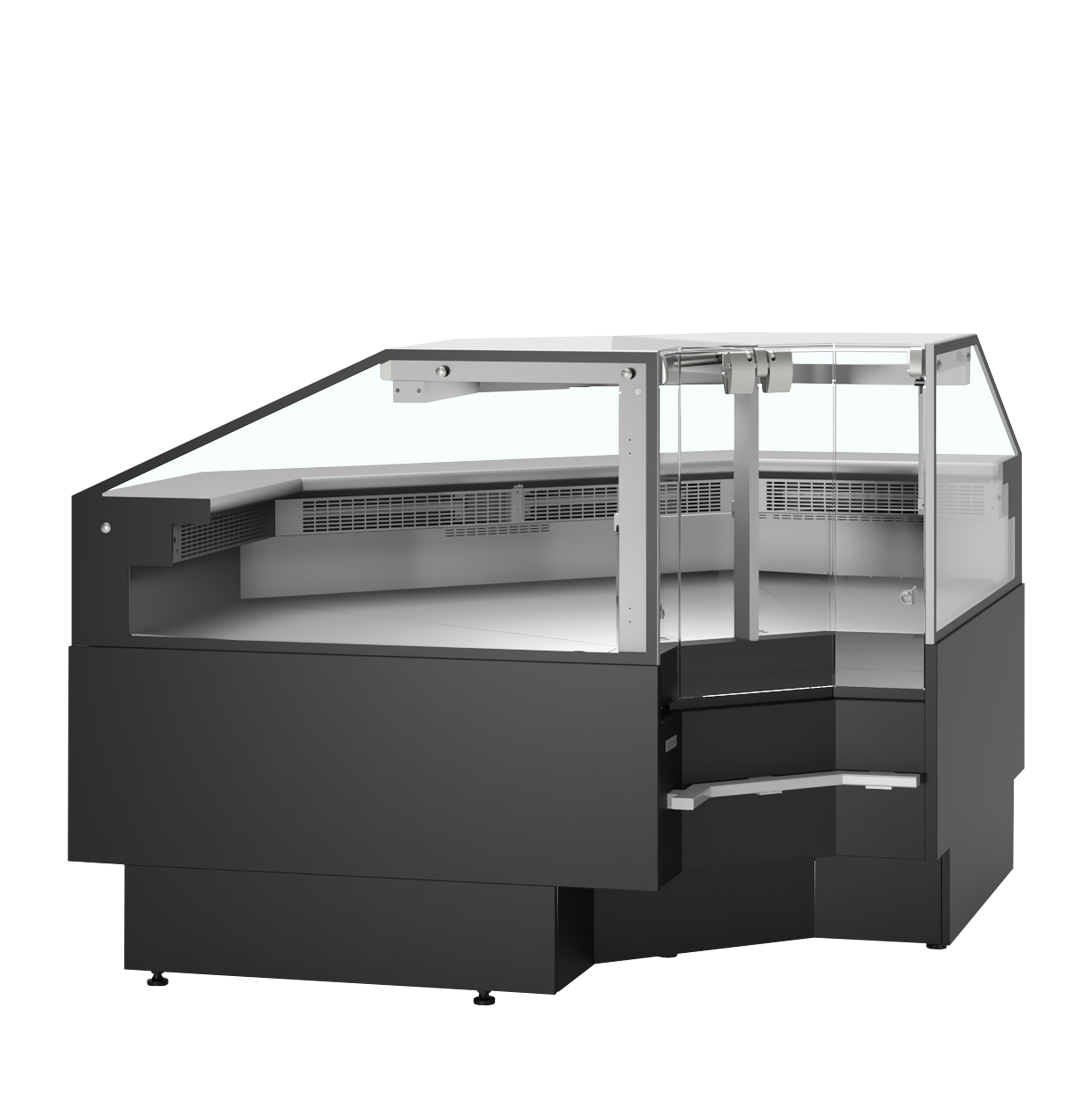 SOC Vitrine Réfrigérée Angle 90 Degres SOCA90INTB Module Coin Pour Comptoir Professionnel