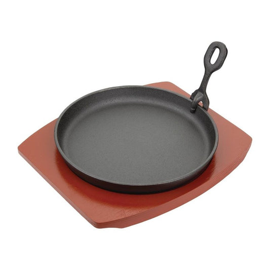 Plat de service en fonte rond avec support bois Olympia - EQUIPEMENT RESTAURATION 