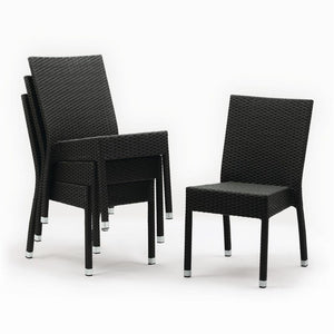 Chaises en rotin PE Bolero anthracite (Lot de 4) - EQUIPEMENT RESTAURATION 