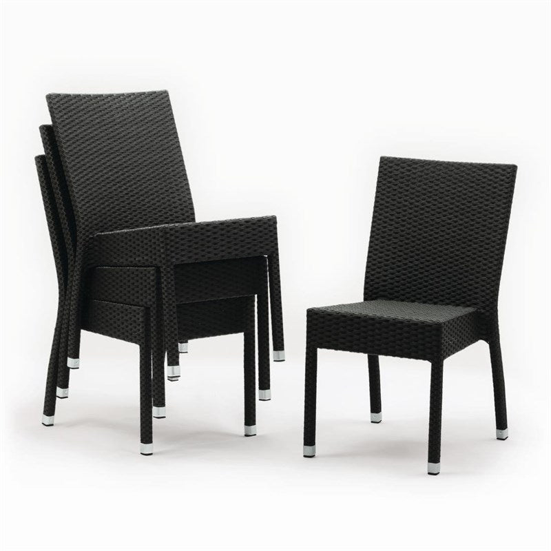 Chaises en rotin PE Bolero anthracite (Lot de 4) - EQUIPEMENT RESTAURATION 