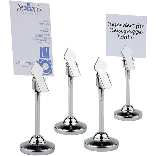 Supports à pince inox pour numéros de table 105mm (Lot de 4) - EQUIPEMENT RESTAURATION 