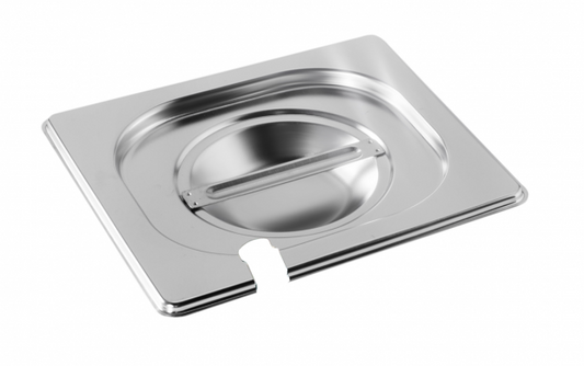 Couvercle bac GN1/6 avec encoche pour louche - Inox - P16000 - COUVERCLE BAC GASTRONORME