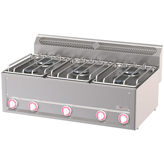 Cuisinière 5 feux gaz - Gamme 600 - WR-G6FT-17 - EQUIPEMENT RESTAURATION 