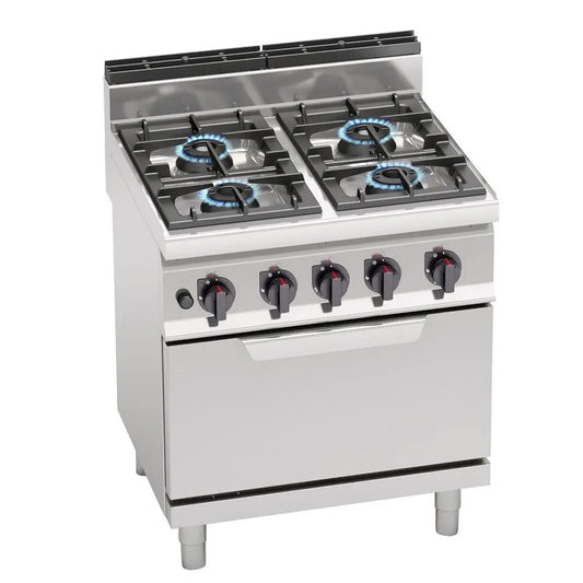 Cuisinière gaz sur placard - 6 feux - Inox - AT7G6B-F-2 - FOURNEAU GAZ SUR PLACARD