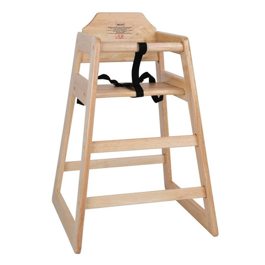 Chaise haute en bois Bolero finition naturelle - EQUIPEMENT RESTAURATION 