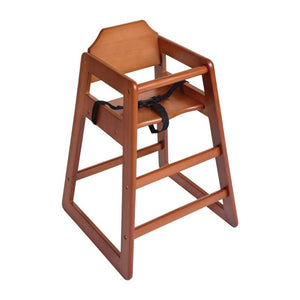 Chaise haute en bois Bolero finition bois foncé - EQUIPEMENT RESTAURATION 