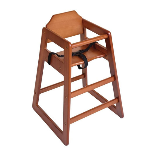 Chaise haute en bois Bolero finition bois foncé - EQUIPEMENT RESTAURATION 