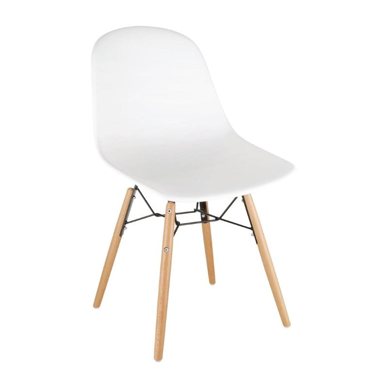 Chaise moulée PP avec structure métallique Arlo Bolero blanche (lot de 2) - EQUIPEMENT RESTAURATION 