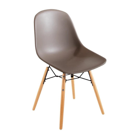 Chaise moulée PP avec structure métallique Arlo Bolero café (lot de 2) - EQUIPEMENT RESTAURATION 