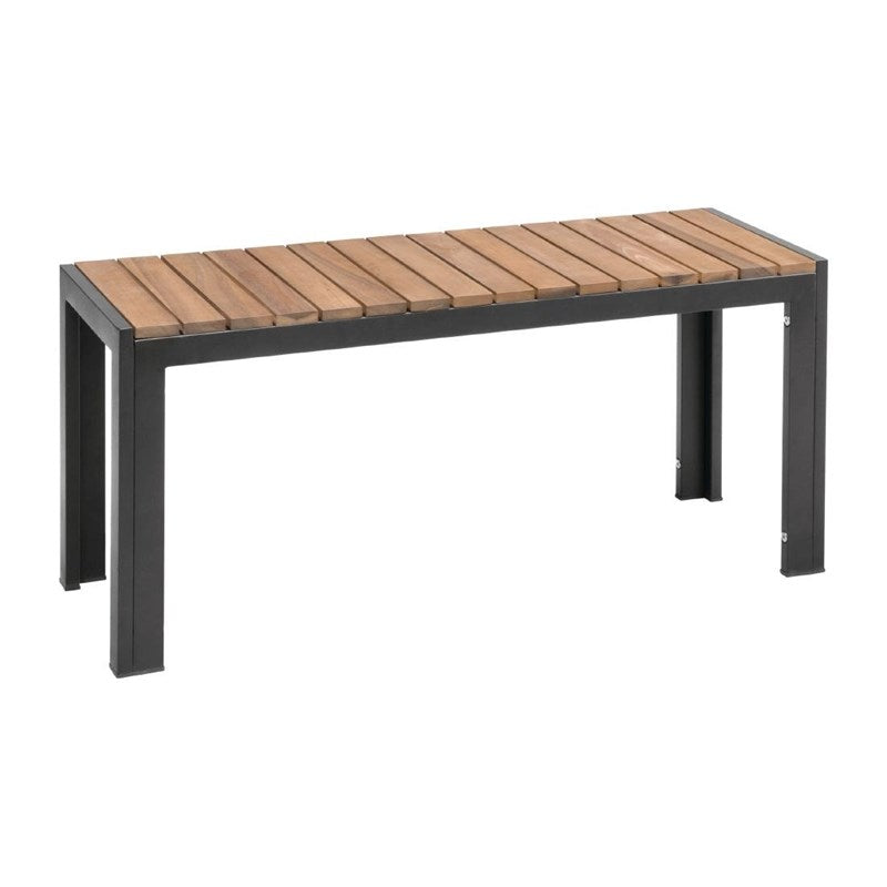 Bancs en acier et acacia Bolero 100 cm (lot de 2) - EQUIPEMENT RESTAURATION 