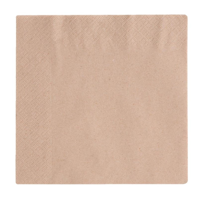 Serviettes snacking 2 plis compostables Vegware 33cm (Lot de 2000) - EQUIPEMENT RESTAURATION 