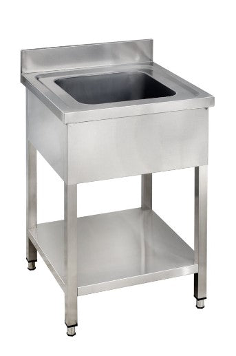 Evier 1 cuve avec dosseret et étagère - 700x700x850 - LG1V77 - EVIER