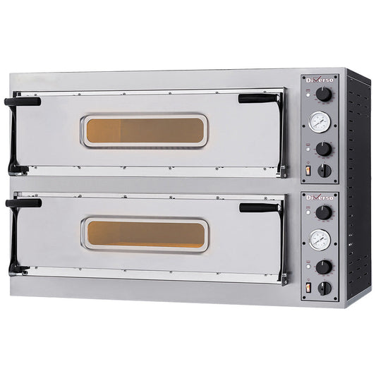 Four électrique - 2x3 pizzas - 350 mm - 2 chambres - WR-DFXL-33 - EQUIPEMENT RESTAURATION 