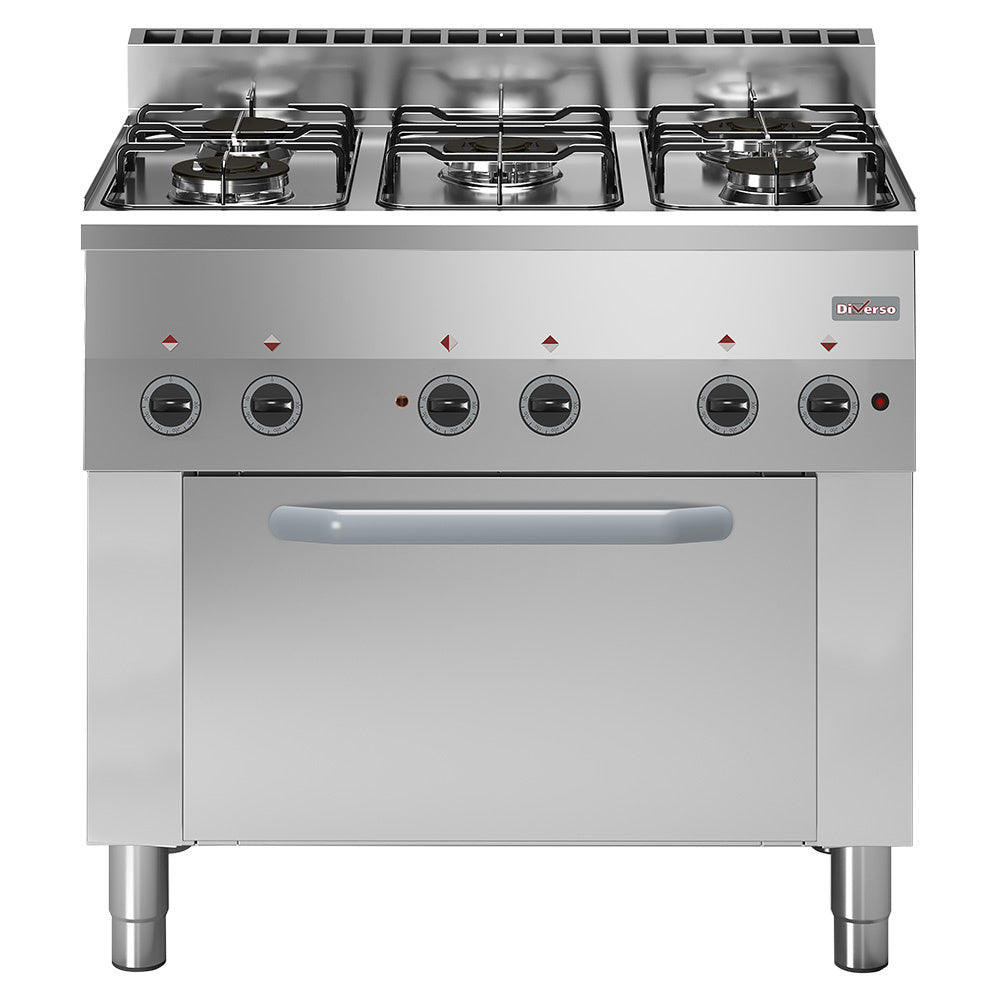 Fourneau 5 feux gaz four à convection électrique - 4x GN 1/1 - WR-C5FV-65 - FEUX SUR FOUR