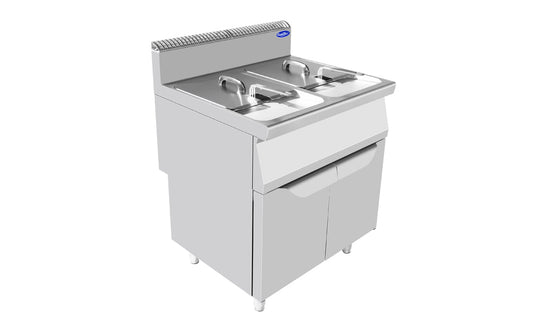 Friteuse à gaz - 2 cuves - Inox - AT7G8F-F - FRITEUSE GAZ