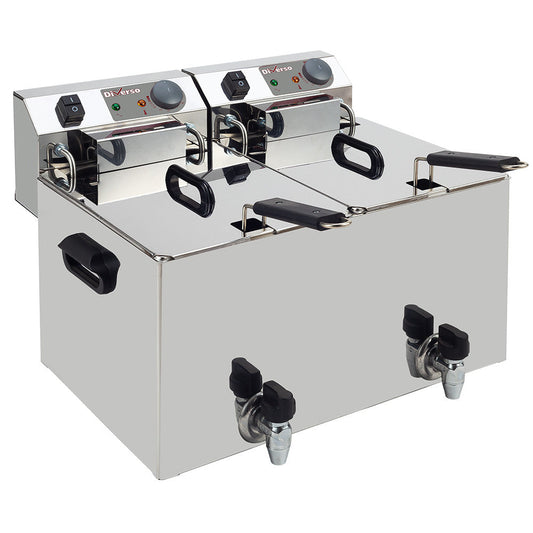 Friteuse de table électrique 2x 10 litres + robinet de vidange - WR-EF20-S2 - FRITEUSE ELECTRIQUE