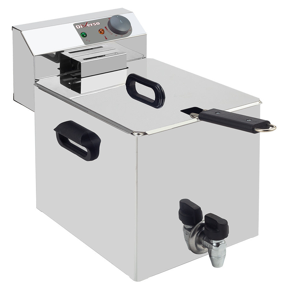 Friteuse de table électrique 8 litres + robinet de vidange - WR-EF08-S8 - EQUIPEMENT RESTAURATION 