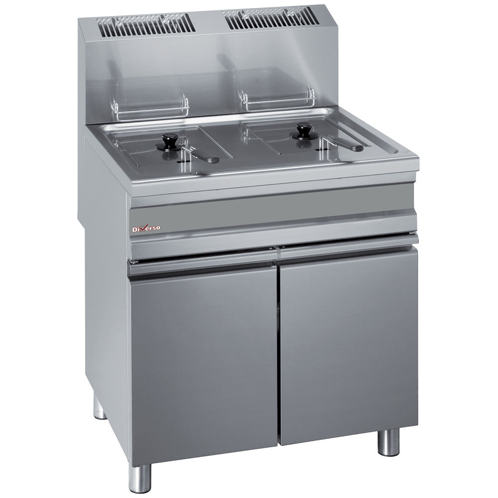 Friteuse gaz 2 cuves 15 litres sur armoire - WR-GF30-G2 - EQUIPEMENT RESTAURATION 