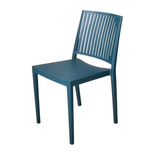 Chaises d'extérieur en polypropylène empilables Baltimore bleu pétrole (lot de 4) - EQUIPEMENT RESTAURATION 