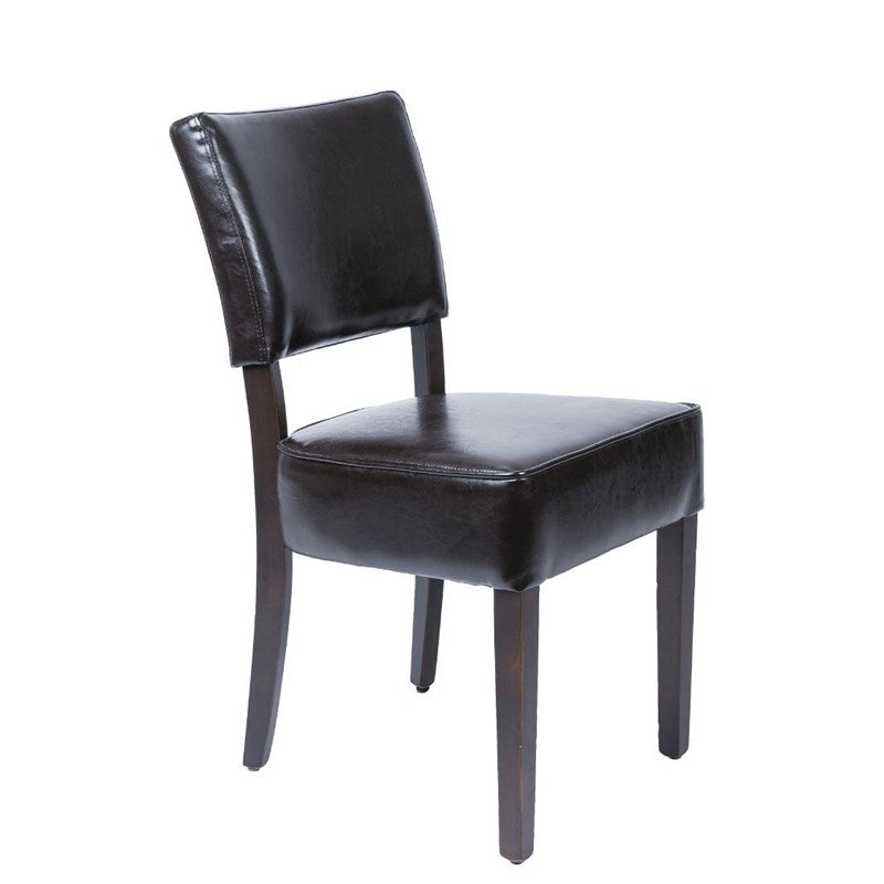 Chaises confortables en simili cuir Bolero marron foncé (Lot de 2) - EQUIPEMENT RESTAURATION 