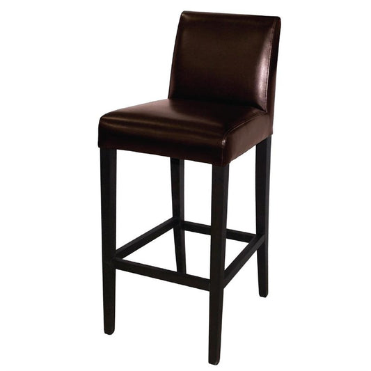 Tabouret de bar haut avec dossier en simili cuir Bolero marron foncé - EQUIPEMENT RESTAURATION 