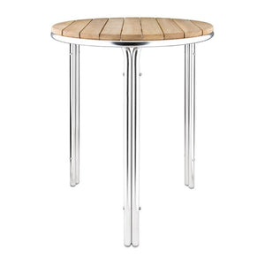 Table ronde en frêne et aluminium Bolero 600mm - EQUIPEMENT RESTAURATION 
