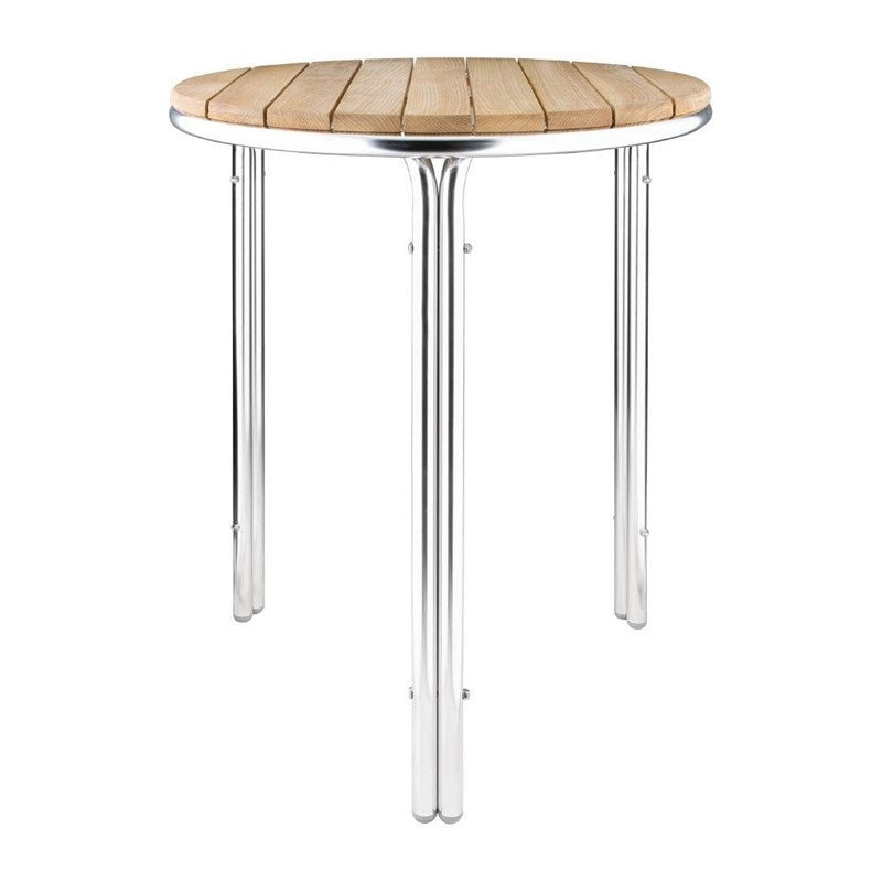 Table ronde en frêne et aluminium Bolero 600mm - EQUIPEMENT RESTAURATION 