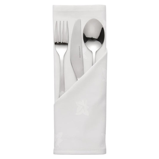Serviettes blanches en coton motif feuille de lierre Mitre Luxury Luxor - EQUIPEMENT RESTAURATION 