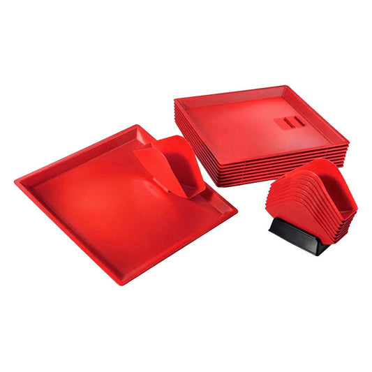 Lot de 15 plateaux de service à kébab + 15 pinces porte-sandwich - ROUGE - EQUIPEMENT RESTAURATION 