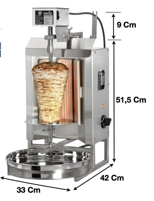 Machine à kebab 1 zones | Marque : Potis EH - EQUIPEMENT RESTAURATION 
