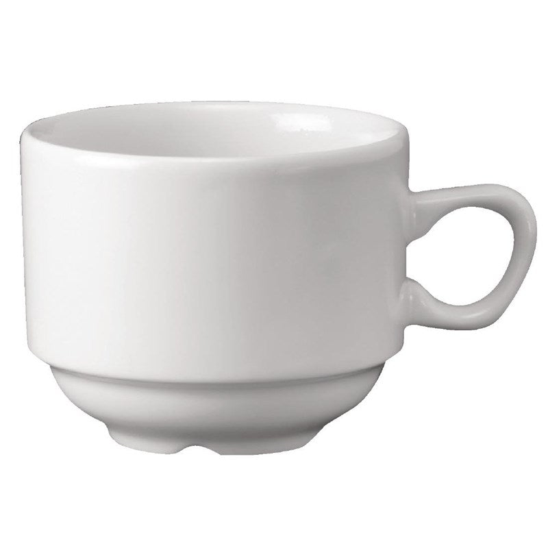 Tasses à thé empilables Nova Churchill Whiteware 213 ml (Lot de 24) - EQUIPEMENT RESTAURATION 