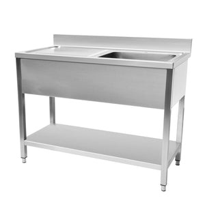 Plonge en inox 1000 x 700 x 950 mm | CUIST STSK107L - EQUIPEMENT RESTAURATION 
