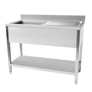 Plonge en inox 1400 x 700 x 950 mm | CUIST STSK147R - EQUIPEMENT RESTAURATION 