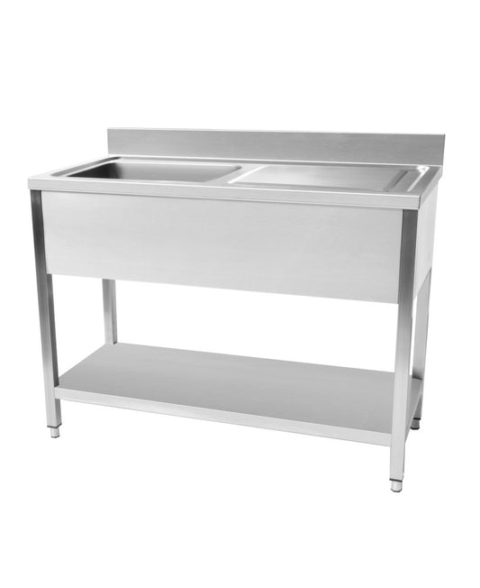 Plonge en inox 1200 x 600 x 950 mm | CUIST STSK126R - EQUIPEMENT RESTAURATION 