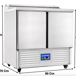 Saladette réfrigérée – 2 portes pleines GN1/1 – 5 x GN1/6 | CUIST PS200 - EQUIPEMENT RESTAURATION 